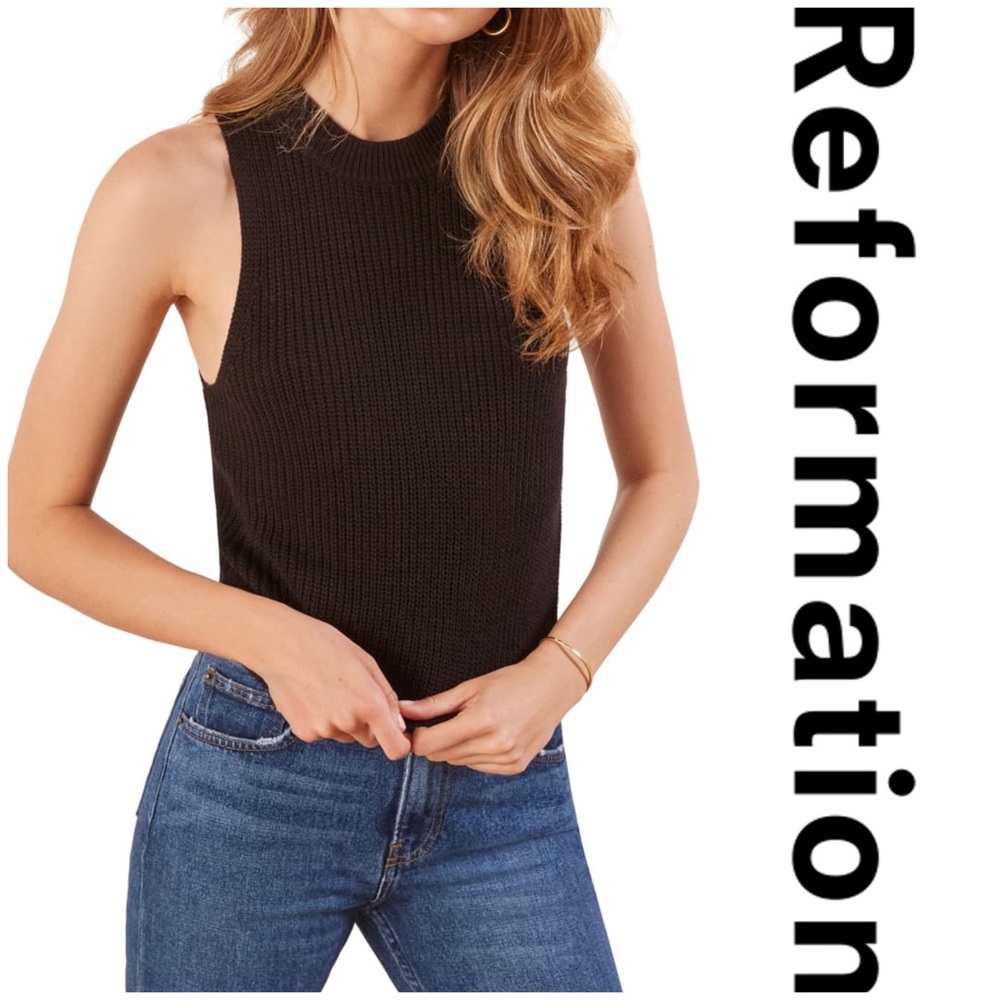 Reformation ribbed Lilac top - Black